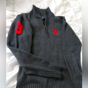 Boy’s US Polo Assn Gray Knitted Sweater Size 10/12